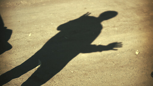 A man's shadow