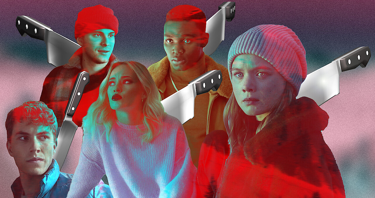 An image of the Kitz cast with knives in each cast member
