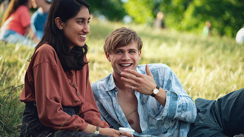 Ambika Mod as Emma & Leo Woodall as Dexter in 'One Day'