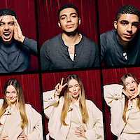 Jay Lycurgo and Hannah Dodd in a photobooth