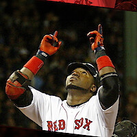 David Ortiz celebrates.