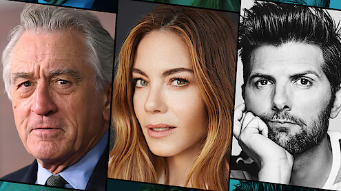 Robert De Niro, Michelle Monaghan, and Adam Scott.