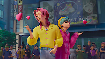 Romance Saja e Baby Saja assopram corações em ‘Guerreiras do K-Pop’