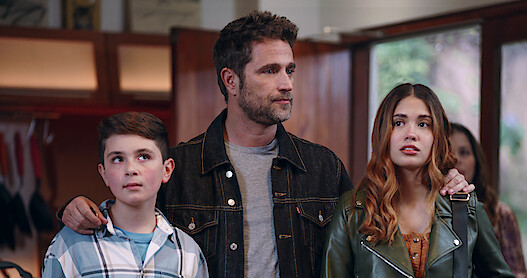 Felipe Mejía, Michel Brown, Valeria Emiliani and Mariaca Semprún in a still image from 'The Marked Heart'
