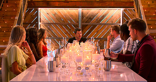 Kat Shelton, James Morris, Roxanne Kaiser, Ryann McCracken, Nick Lachey, Alex Chapman, Treyvon Brunson, and Antonio Mattei. 