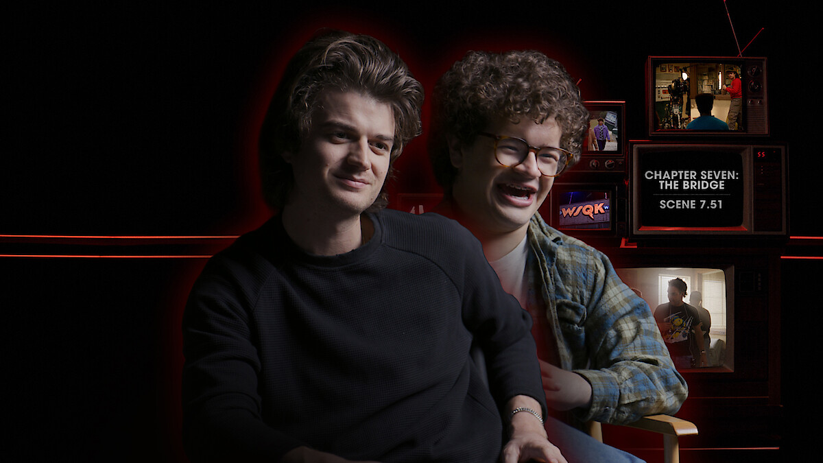 Joe Keery and Gaten Matarazzo behind the scenes of 'Stranger Things 5'