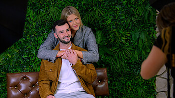 Nick and Hannah pose for a photo.
