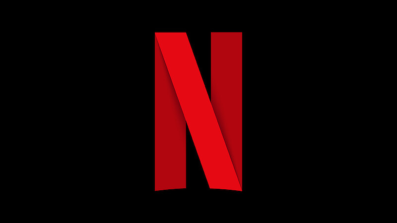 Large red letter "N" logo centered on a solid black background, representing the Netflix brand.