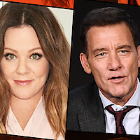 A split image showing a woman with long brown hair and a man in a suit and tie, both against neutral backgrounds, presented side by side in a collage style.