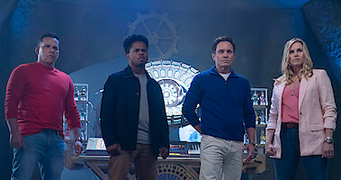 The Power Rangers in street clothes