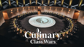 A large round table from the set of 'Culinary Class Wars' Season 1