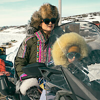 Anna Lambe as Siaja and Keira Cooper as Bun in 'North of North'.