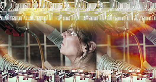 Sandra Bullock behind glass