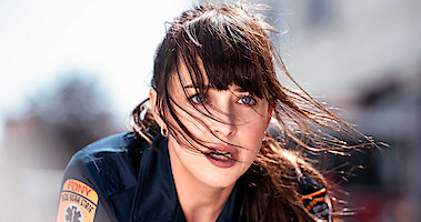 Dakota Johnson as Cassandra Webb aka Madame Web looks off into the distance in 'Madame Web.' 