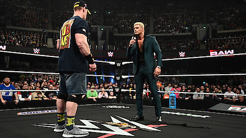  John Cena and Cody Rhodes in the ring