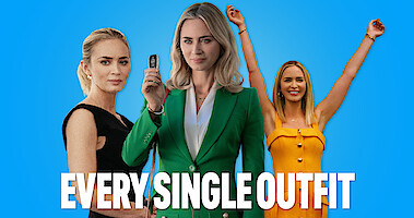 Three versions of Emily Blunt in 'Pain Hustlers.'
