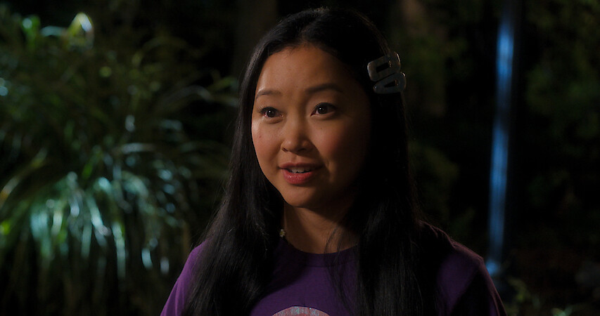 Erika with her hair down at night