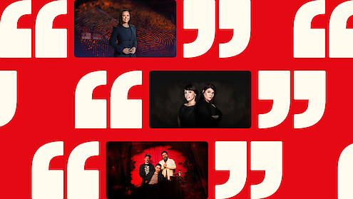 Photography for True Crime Podcasts with Quotation Marks surrounding