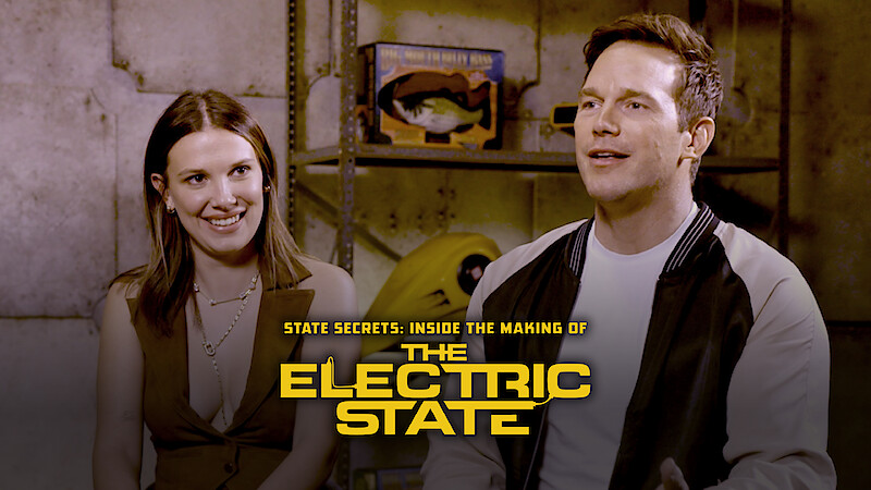 Millie Bobby Brown and Chris Pratt in Episode 1 of the podcast, 'State Secrets: Inside the Making of the Electric State'