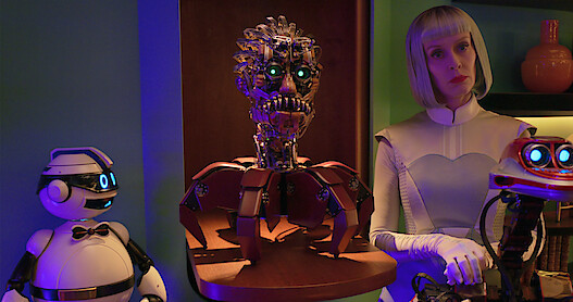 A lady robot with other robots in 'Bigbug'
