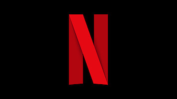 Large red letter "N" logo centered on a solid black background, representing the Netflix brand.