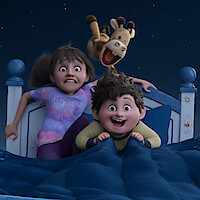 Stevie and her little brother Elliot in the animated feature 'In Your Dreams'