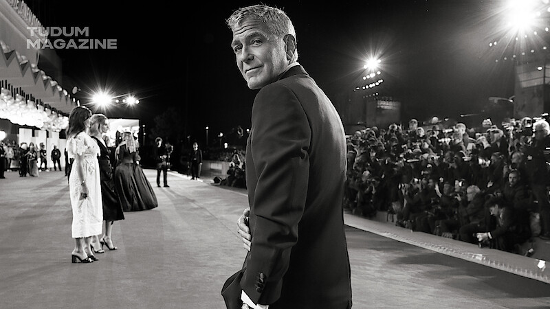 George Clooney seen walking the red carpet for the global premiere of Jay Kelly at the 2025 Venice Film Festival.