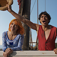 Emily Rudd as Nami and Iñaki Godoy as Monkey D. Luffy in 'ONE PIECE' Season 2
