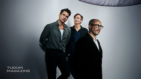 Colin Farrell, Edward Berger and Volker Bertelmann of Ballad of a Small Player