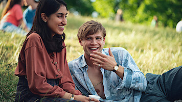 Ambika Mod as Emma & Leo Woodall as Dexter in 'One Day'