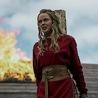 Frida Gustavsson as Freydis Eriksdotter in Season 3 episode 308 of 'Vikings Valhalla'. 