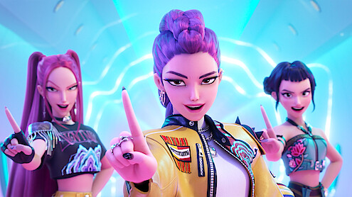 KPOP DEMON HUNTERS - (L-R) Mira (voice by MAY HONG), Rumi (voice by ARDEN CHO) and Zoey (voice by JI-YOUNG YOO)