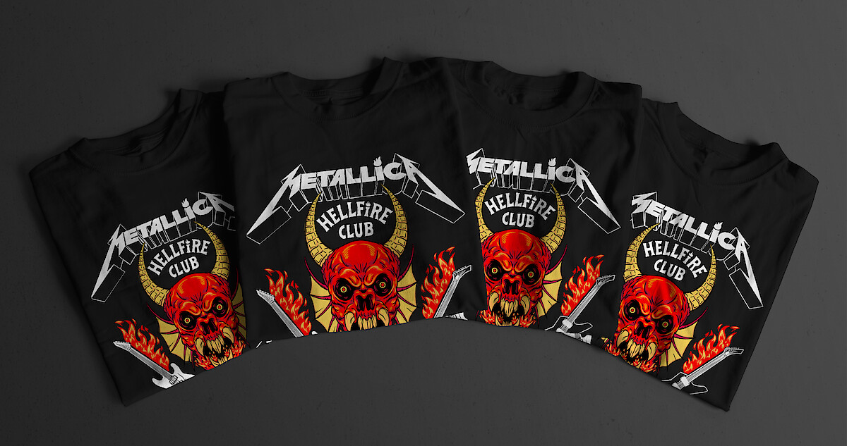 Metallica Hellfire Club T-Shirt Stranger Things Collaboration
