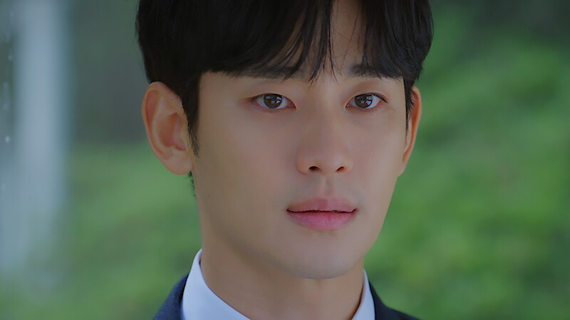Close up shot of Kim Soo-hyun as Baek Hyun in season 1 of 'Queen of Tears'  