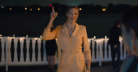 Jodi being silly on the set of Tall Girl 2