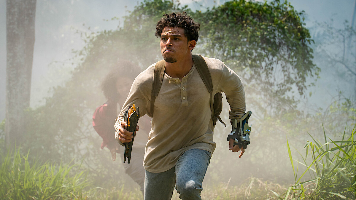 Noah (Anthony Ramos) in action in 'Transformers: Rise of the Beasts.'
