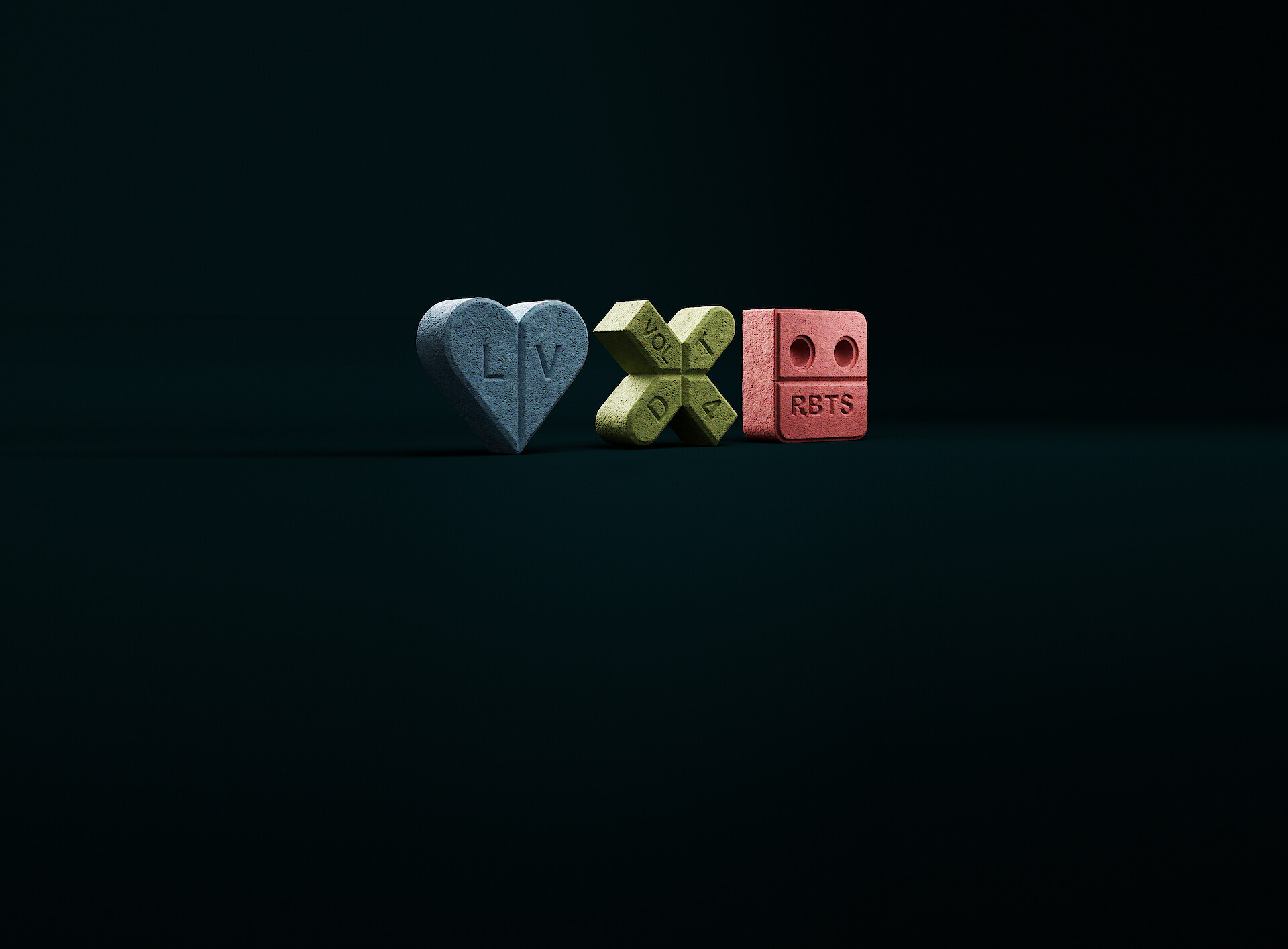 Love, Death + Robots - A heart, x and square 