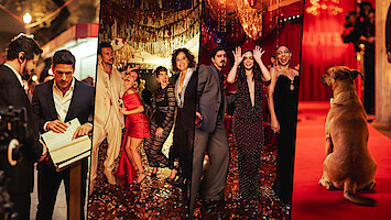 Montagem mostra atores e atrizes da Netflix na festa da empresa