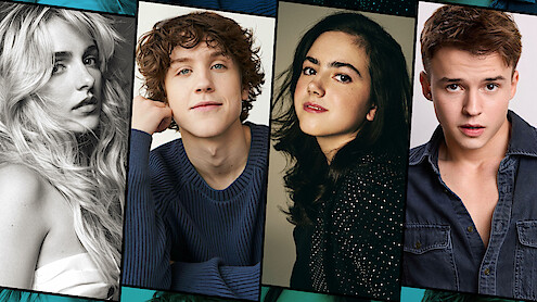 Headshots of Mckenna Grace, Tanner Hagen, Abby Ryder Fortson, and Maxwell Jenkins