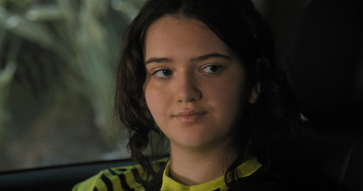 An up close image of Mickey Haller's daughter Hayley in 'The Lincoln Lawyer'