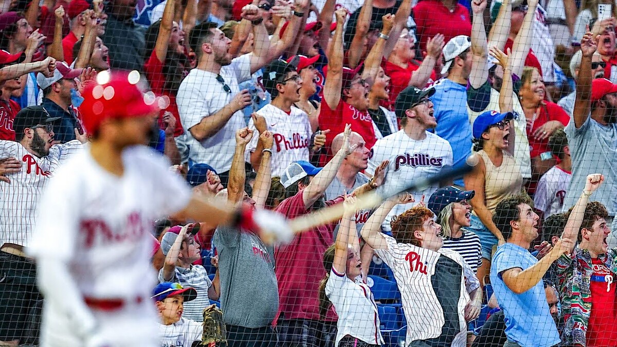 The Turnaround - View of Phillies fans in the stadium cheering on their players. 