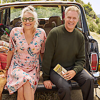 Harper Steele and Will Ferrell pose for the camera.
