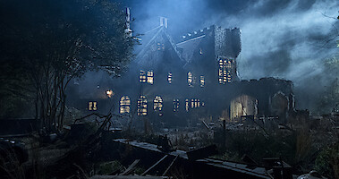 A spooky house covered in fog