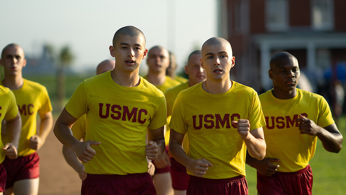 Liam Oh as Ray McAffey and Miles Heizer as Cameron Cope in 'BOOTS'