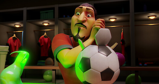 Man Holding Soccer Ball 