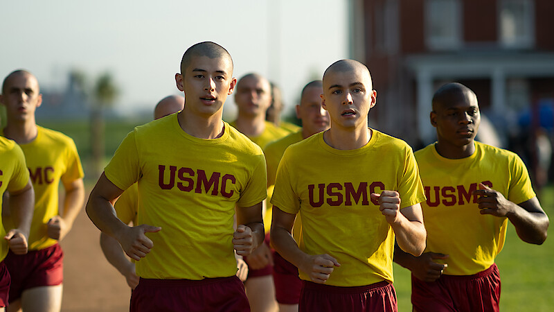 Liam Oh as Ray McAffey and Miles Heizer as Cameron Cope in 'BOOTS'