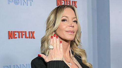 Jeanie Buss at the premiere of Running Point.