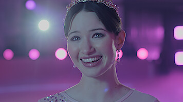 Madelyn Keys as Adriana Russo takes to the ice in 'Finding Her Edge.'