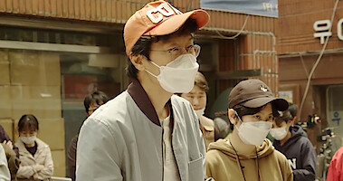 Korean men wearing face masks