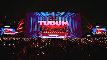 Photo of the stage of Netflix's Tudum the Event.